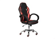Čierno-červená otočná herná kancelárska stolička