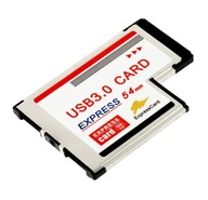 2x USB 3.0 54mm PCI Card Express HUB adaptér