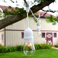 Biela záhradná girlanda 30m + 0,5W LED žiarovky