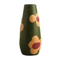 Zeleno maľovaná keramická váza