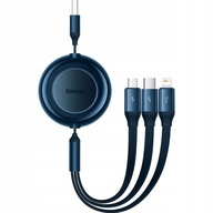 Kábel Baseus USB-A na USB-C microUSB Lightning 3v1