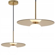 SKLENENÝ STROP Z BIELAHO ZLATA KRUH ZÁvesnej lampy SKLENENÝ STROP Z BIELAHO ZLATA KRUH ZÁvesnej lampy