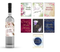 Svadobné nálepky Vodka, 39 kusov, kvetinový vzor! Svadobné nálepky Vodka, 39 kusov, kvetinový vzor!