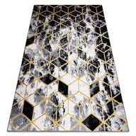 ŠTÝLOVÝ KOBEREC 80x150 3D CUBE sivá/zlatá #AT3256 ŠTÝLOVÝ KOBEREC 80x150 3D CUBE sivá/zlatá #AT3256