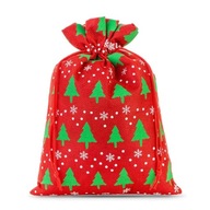 Červená jutová taška, vianočné darčekové vrecko, 40x55