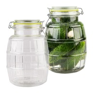 JAR 2,2 L VEĽKÝ SKLENENÝ KOŠ NA PRÍPRAVKY, SILÁŽ, POTRAVINY S UZAV. JAR 2,2 L VEĽKÝ SKLENENÝ KOŠ NA PRÍPRAVKY, SILÁŽ, POTRAVINY S UZAV.