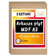MDF na rezanie laserového gravírovania rezných dekorácií 3 mm a3 x 3 ks MDF na rezanie laserového gravírovania rezných dekorácií 3 mm a3 x 3 ks