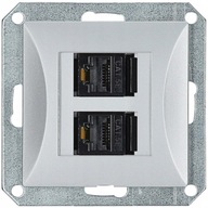 OPAL strieborná zásuvka pre internetový modul 2 x LAN RJ45 8-PIN OPAL strieborná zásuvka pre internetový modul 2 x LAN RJ45 8-PIN
