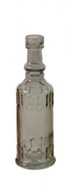 Ozdobná sklenená fľaša, váza 16,5 cm, šedá