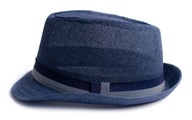 Dámska pánska čiapka Trilby slamená plážová mestská svetlá letná námornícka modrá 58 Dámska pánska čiapka Trilby slamená plážová mestská svetlá letná námornícka modrá 58