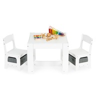 Drevená súprava stola a stoličiek pre deti