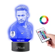 Stolná lampa Led soška Futbalista Neymar PSG 16 farieb gravírovanie PLEXIDO Stolná lampa Led soška Futbalista Neymar PSG 16 farieb gravírovanie PLEXIDO