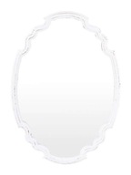 Dekoračné oválne biele zrkadlo 60x43x2,5 cm