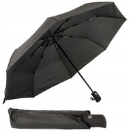 Čierny unisex automatický skladací dáždnik