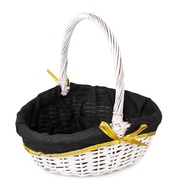 BIELY KOŠÍK S ČIERNOZLATÝM MATERIÁLOM 36x30x16/36cm BIELY KOŠÍK S ČIERNOZLATÝM MATERIÁLOM 36x30x16/36cm