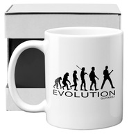EVOLUTION hrnček, evolúcia gitaristu, gitarový darček EVOLUTION hrnček, evolúcia gitaristu, gitarový darček