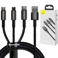 Rýchly kábel 3v1 microUSB USB-C Lightning 3,5A