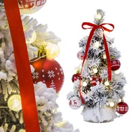 Malý umelý zasnežený vianočný stromček 45 cm na oblečenie s tradíciou LED svetiel
