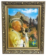 OBRAZ V ZLATOM RÁME 40X50 PÁPEŽA JÁNA PAVLA II OBRAZ V ZLATOM RÁME 40X50 PÁPEŽA JÁNA PAVLA II