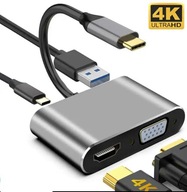 ADAPTÉR 4v1 HDMI 4K VGA HUB USB-C USB 3.0 PD ADAPTÉR 4v1 HDMI 4K VGA HUB USB-C USB 3.0 PD