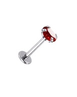 PIERCING Náušnica Silver Labret s červeným zirkónom Lobe Helix 1,2/6/4 PIERCING Náušnica Silver Labret s červeným zirkónom Lobe Helix 1,2/6/4