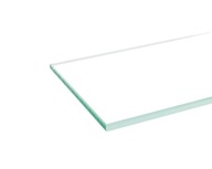 Kúpeľňová sklenená polica, priehľadná, bezfarebná, 5 mm plavené sklo, 12x45 cm