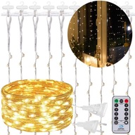 SVETELNÁ ZÁPONA 300 LED Svietidlá Garland 3x3 m háčiky Cencúle + diaľkové ovládanie SVETELNÁ ZÁPONA 300 LED Svietidlá Garland 3x3 m háčiky Cencúle + diaľkové ovládanie