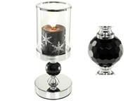 Svietnik Lantern Glamour 1 BLACK Crystal. Lopta