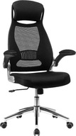 Ergonomická čierna kancelárska stolička s opierkou hlavy