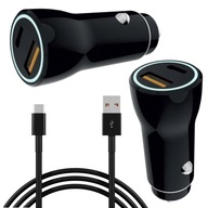 RÝCHLA NABÍJAČKA DO AUTO 2 USB VSTUPY USB-C PD QC 3.0 36W 6A USB KÁBEL RÝCHLA NABÍJAČKA DO AUTO 2 USB VSTUPY USB-C PD QC 3.0 36W 6A USB KÁBEL