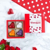 Čokolády na Valentína - 4 srdiečkové pralinky