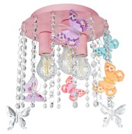 Stropné svietidlo CRYSTAL BUTERFLY, 3 ružové