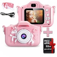 Detská kamera Pink X5 Unicorn + 32GB karta Detská kamera Pink X5 Unicorn + 32GB karta