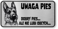 Pozor pes znak - nemecký ovčiak vtipný Pozor pes znak - nemecký ovčiak vtipný