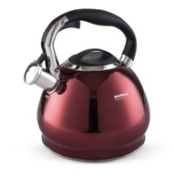 Kovová varná kanvica s píšťalkou Hoffner 3L Induction Gas HF-1017 Red Kovová varná kanvica s píšťalkou Hoffner 3L Induction Gas HF-1017 Red