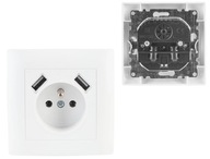 WESA Single Socket 2x USB s uzemnením