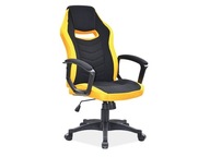 Herná otočná stolička CAMARO žltá/čierna