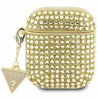 Guess Rhinestone Triangle Charm puzdro pre AirPods 1/2 - zlaté