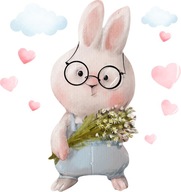 Nálepky na stenu BUNNY HEARTS pre dievčatá Nálepky na stenu BUNNY HEARTS pre dievčatá