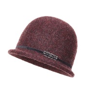 Dámska čiapka CARMEN Čierna/tmavoružová houndstooth
