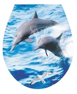 3D nálepka na záchodové sedadlo s delfínmi