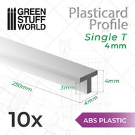 ABS plastový T-profil 4 mm, 10 ks, Green Stuff World ABS plastový T-profil 4 mm, 10 ks, Green Stuff World