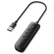 Ugreen HUB 4v1 USB - 4x USB Typ A 3.0 PD DC 12V 0,25m čierny
