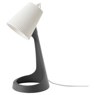 IKEA SVALLET Stolná lampa, tmavošedá/biela