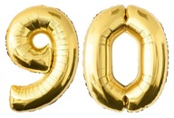 Fóliové balóny Čísla 90 Héliové narodeniny ZLATÉ 100cm Fóliové balóny Čísla 90 Héliové narodeniny ZLATÉ 100cm