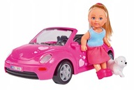 Bábika Simba Evi v New Beetle so psíkom Bábika Simba Evi v New Beetle so psíkom