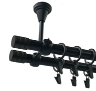 TYČ STROPNÝCH ZÁCLONOV KOHOŽ ČIERNA 19+19mm REZAČ 280cm TYČ STROPNÝCH ZÁCLONOV KOHOŽ ČIERNA 19+19mm REZAČ 280cm
