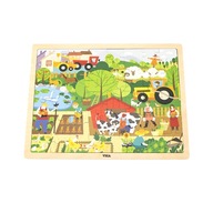 Viga 44588 Drevené puzzle 48 dielikov FARMÁRSKE ZVIERATÁ