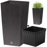 Ratanový kvetináč + vložka DRTS265 26x26x50cm umbra Ratanový kvetináč + vložka DRTS265 26x26x50cm umbra