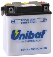 BATÉRIA UNIBAT 6N11A-3A 6V 11Ah MZ 125 BATÉRIA UNIBAT 6N11A-3A 6V 11Ah MZ 125